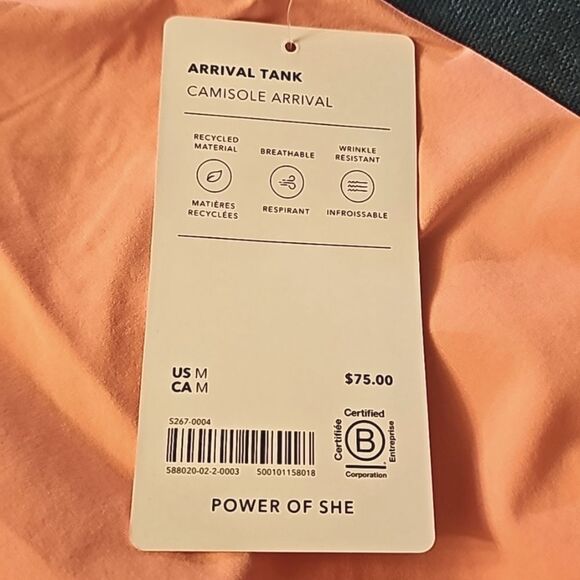 Athleta Arrival Tank, Women's size Medium, Peach, NWT Never Been Worn - Picture 5 of 6